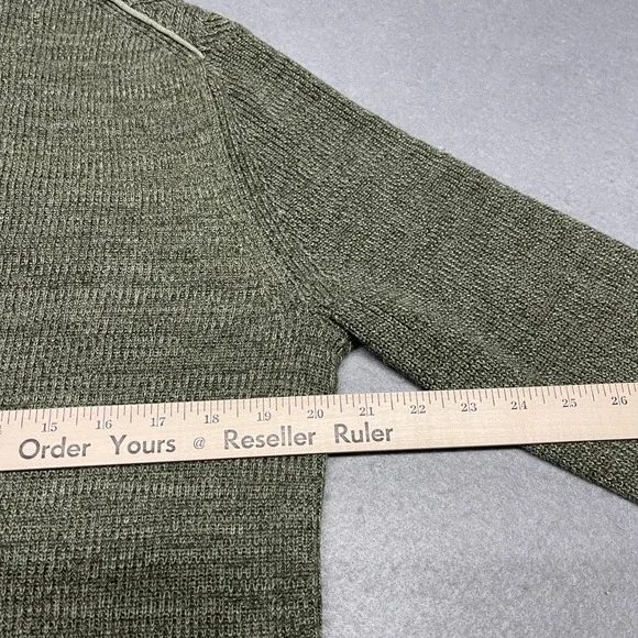 Tommy Bahama Sweater Mens Medium Green  Herringbone Knit Pima Cotton 1/4 Zip - Picture 10 of 11